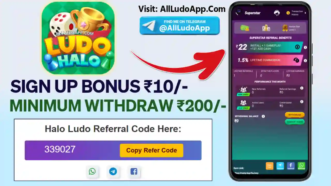 Halo Ludo App Refer Code All Ludo App List 51 Bonus
