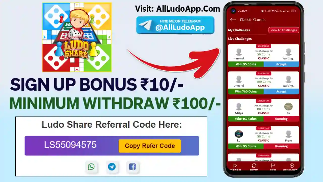 Ludo Share App Classic Game All Ludo App List 51 Bonus