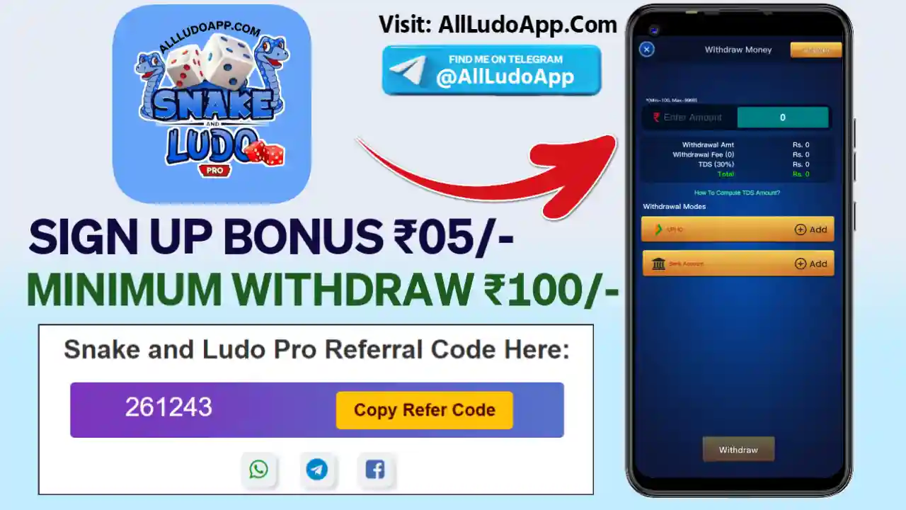 Snake & Ludo Pro Apk Withdraw All Ludo App List 51 Bonus